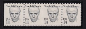 1985 Sc 1856c 14c Sinclair Lewis MNH EFO imperforate pair in strip of 4 (Q1