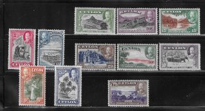 CEYLON SCOTT #264-274 1935-36 GEORGE V PICTORIALS- MINT NEVER HINGED/LIGHT HINGE