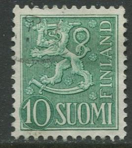 Finland - Scott 316 - Arms of Finland -1954- FU - Single 10m Stamp