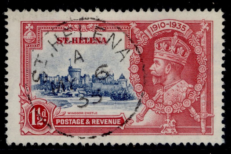 ST. HELENA GV SG124f, 1½d  DIAGONAL LINE by turret, VERY FINE USED CDS. Cat £200