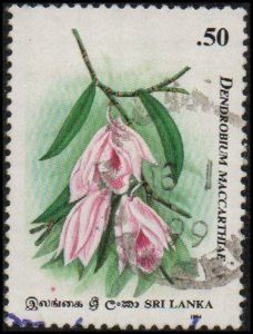 Sri Lanka 1122 - Used - 50c Dendrobium Orchid (1994)
