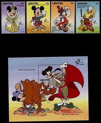 Lesotho 897-901 MNH Disney, Granada, Goofy, Bullfighter, Bull, Mickey Mouse