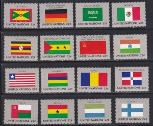 United Nations - New York # 450-465, Flags, Mint NH, 1/2 Cat.