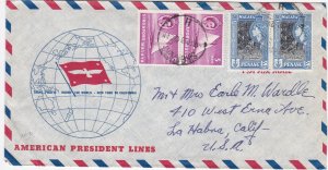 Malaya - Penang # 52, Aborigine with Blowpipe, + 2 Singapore Stamps on Cover