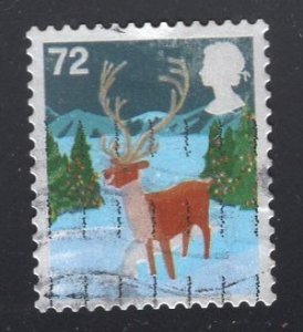 Great Britain  #2416 used  2006 Self adhesive die cut 1 phosphor band  Reindeer