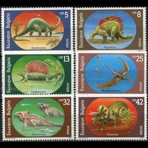 BULGARIA 1990 - Scott# 3540-5 Dinosaurs Set of 6 NH