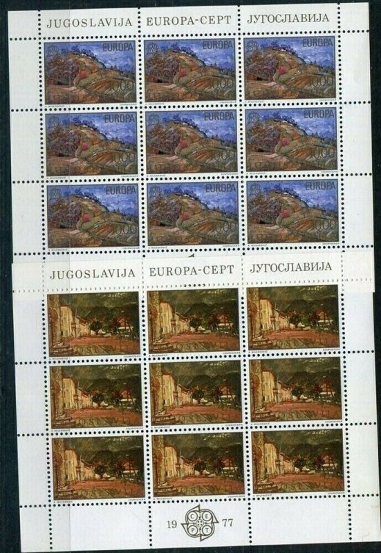 D093795 Europa CEPT 1977 Landscapes MNH Complete set of Sheetlets Yugoslavia