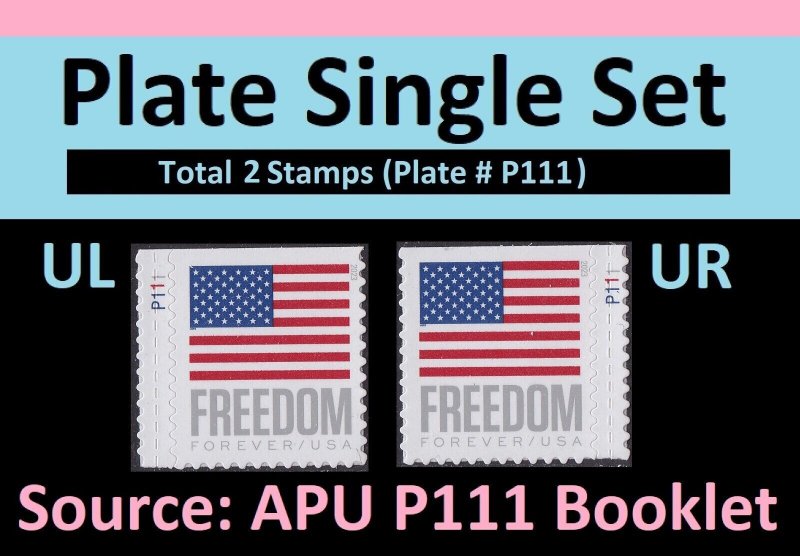 US 5790 Flag Freedom forever plate single set P111 2 APU booklet