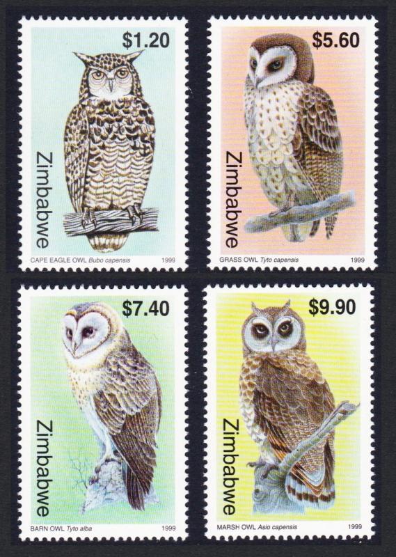 Zimbabwe Birds Owls 3rd series 4v SG#988-991 SC#820-823