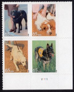 Scott #4607a (4604-07) Dogs at Work Plate Block Of 4 Stamps - MNH