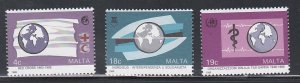 Malta # 720-722, Anniversaries & Events, Mint NH, 1/2 Cat.