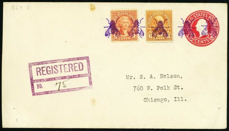 Fly in Purple Three Strong Strikes Fancy Cancel Registered Cover - Stuart Katz 