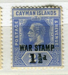 CAYMAN ISLANDS; 1916 early GV WAR STAMP issue surcharged 1.5d value