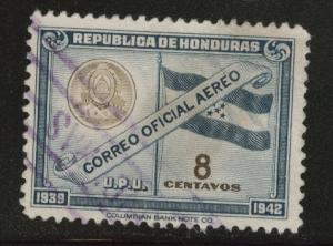 Honduras  Scott Co46 Used Official airmail 1943 flag