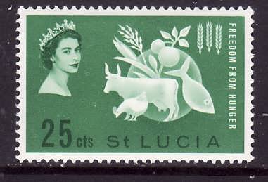 St Lucia-Sc#179-unused LH Omnibus set-QEII-Freedom from Hunger-