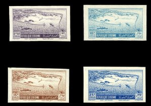 Syria #C158-161 Cat$35, 1950 Port of Latakia, imperf. set of four, never hinged