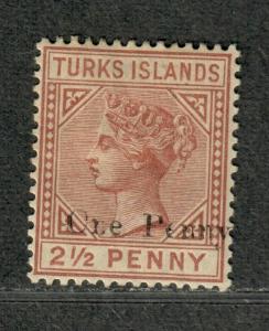 Turks Islands Sc#55 M/H/VF, Cv. $24