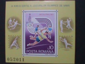 ROMANIA-1980 SC#2968  22ND OLYMPIC GAMES MOSCOW'80 MNH S/S-VERY FINE
