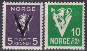 Norway #206, 239  F-VF Unused CV $4.50 (Z4562)