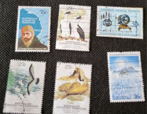 Australian Antarctic Territory, collection of 7 used issues of 1980s, SCV$4.25