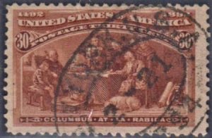 US 239 Early Commemoratives VF Used Oval Cancel - Large Margins cv $90