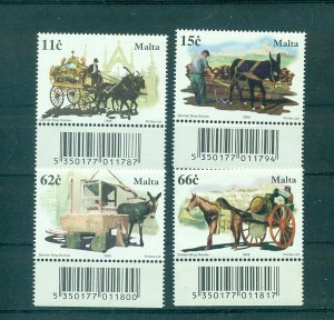 Malta - Sc# 1215-8. 2005 Horses and Mules. MNH $8.00.