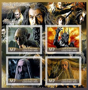 Stamps.Cinema.Lord of the rings 1+1 sheets perf 2021 year Lesotho