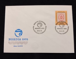 D)1975, FINLAND, FIRST DAY COVER, ISSUE, PHILATELIC EXHIBITION NORDIA&#...