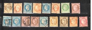 France Collection 19th Century used Stamps Napoleon III and Ceres HH Some faults