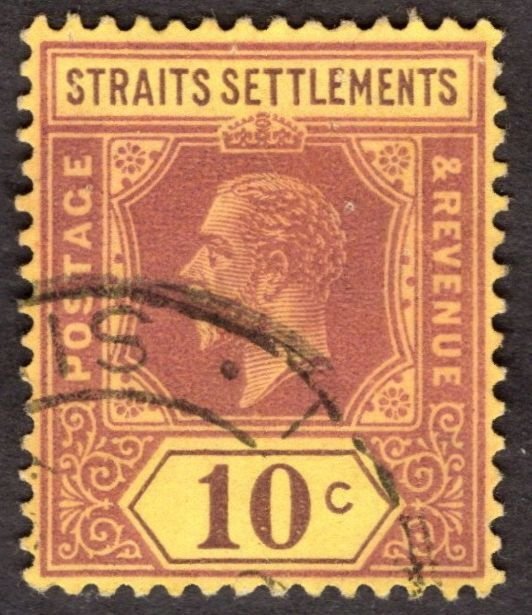 1926, Straits Settlements 10c, Used, (Die I) Sc 191a