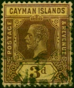 Cayman Islands 1920 3d on Orange-Buff SG45c Fine Used