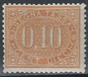 1869 Italia segnatasse 10c. bruno arancio MNH Sassone n. 2