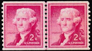 U.S. Scott # 1055a LP, 2¢, 1957, PSE Cert., VF-XF 85, Mint, OGnh, Coil Line Pair