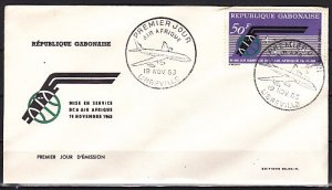 Gabon, Scott cat. C18. Air Afrique issue. First Day Cover. ^