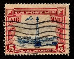 US Scott C11 5c Air Mail Beacon on Rocky Mountain USED F/VF HM P11 1928