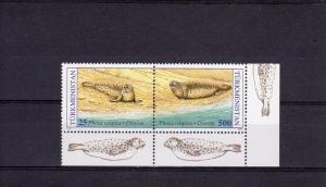 WWF Turkmenistan 1993 Caspian Seals set (6)perf.Sc 34-38 mnh