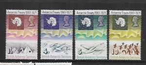 BRITISH ANTARCTIC TERRITORY, 39-42, MNH, MAP OF ANTARCTICA