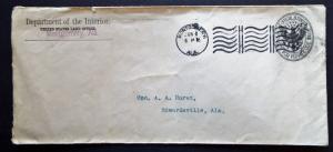 US Official Penalty Envelope Land Office Mongomery AL 1904