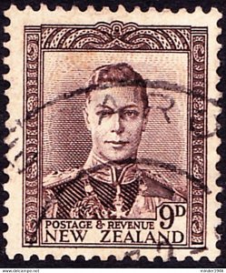 NEW ZEALAND 1947 KGVI 9d Purple-Brown SG685 Used