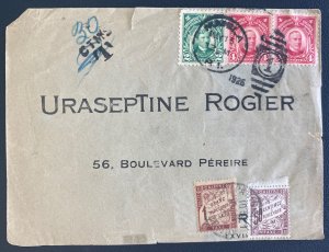 1926 Manila Philippines Commercial Postage Due Cover To Paris France