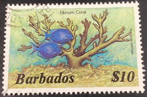 Barbados #659b used Elkhorn Coral 1986
