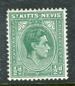 ST. KITTS; 1938 early GVI issue fine Mint hinged Shade of 1/2d. value