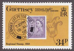 Guernsey 429  150th Anniv. of the Penny Black 1990