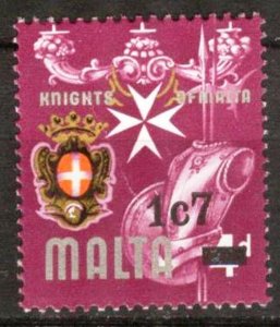 Malta 1977 Definitive stamp Overprint new Value Coats of Arms  MNH