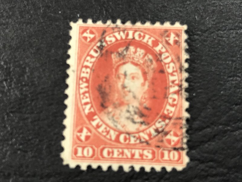 NEW BRUNSWICK # 9-USED----VERMILLION------1860-63(LOTB)