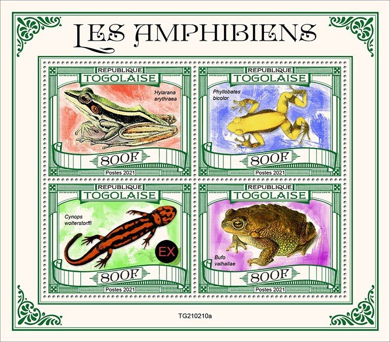 TOGO - 2021 - Amphibians  - Perf 4v Sheet - Mint Never Hinged