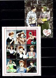 Comoro Is 833F;833P MNH 1998 I Love Lucy Sheet and S/S