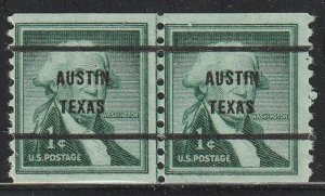 Precancel - Austin, TX - PSS 1054-61 - Coil Line Pair - NG