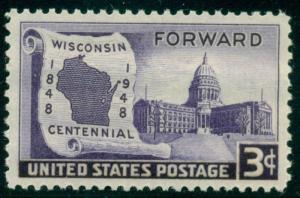 #957 3¢ WISCONSIN STATEHOOD STAMPS, LOT OF 400, MINT - SPICE UP YOUR MAILINGS!