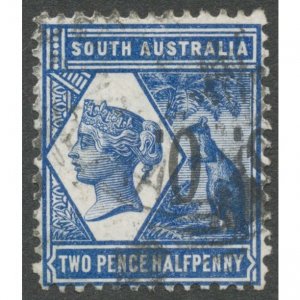 South Australia 1901 2½d indigo Official O.S. inverted error SG O83a used